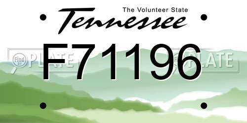 F71196 Tennessee License Plate