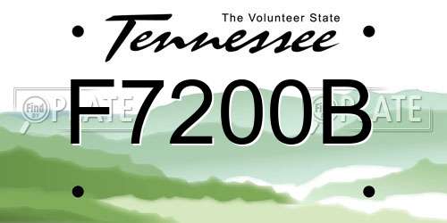 F7200B Tennessee License Plate