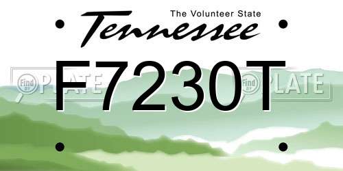F7230T Tennessee License Plate
