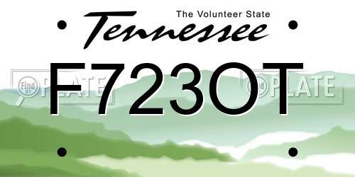 F723OT Tennessee License Plate