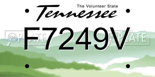 F7249V Tennessee License Plate