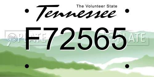 F72565 Tennessee License Plate