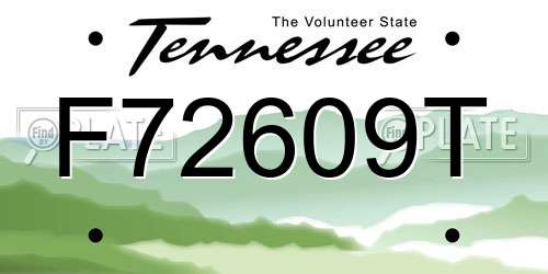 F72609T Tennessee License Plate