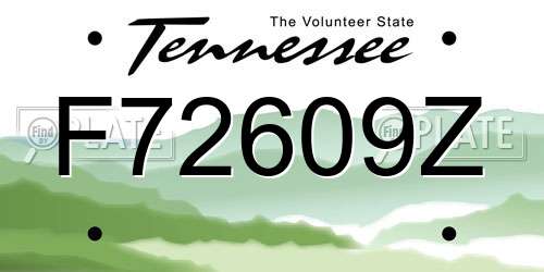 F72609Z Tennessee License Plate