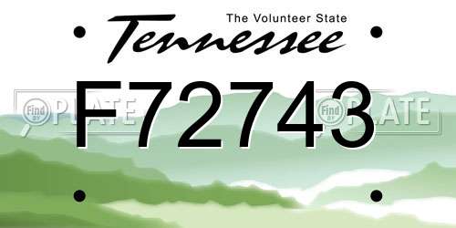 F72743 Tennessee License Plate