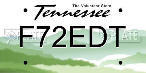 F72EDT Tennessee License Plate