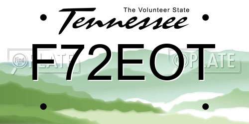 F72EOT Tennessee License Plate