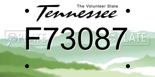 F73087 Tennessee License Plate
