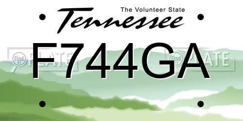 F744GA Tennessee License Plate