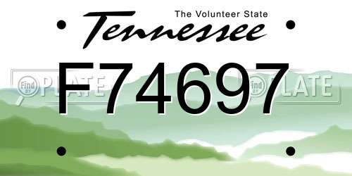 F74697 Tennessee License Plate