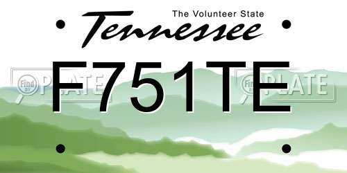 F751TE Tennessee License Plate
