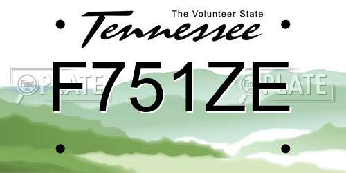 F751ZE Tennessee License Plate