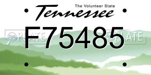 F75485 Tennessee License Plate