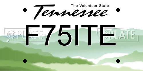 F75ITE Tennessee License Plate