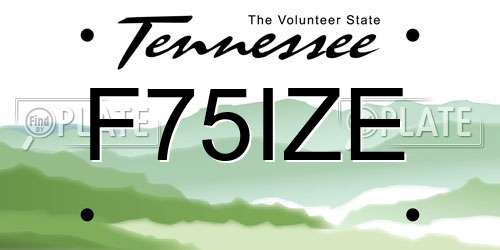 F75IZE Tennessee License Plate