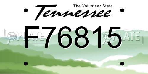 F76815 Tennessee License Plate