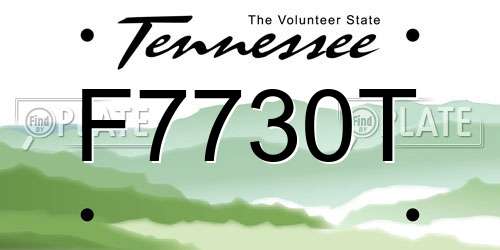 F7730T Tennessee License Plate