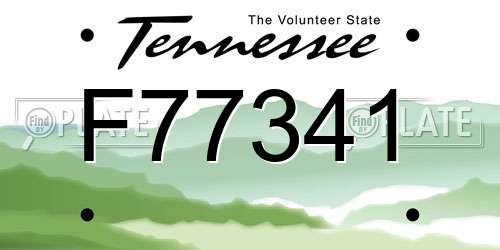 F77341 Tennessee License Plate