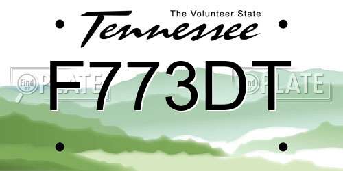 F773DT Tennessee License Plate