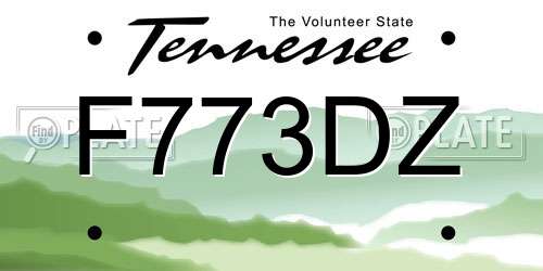 F773DZ Tennessee License Plate