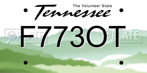 F773OT Tennessee License Plate