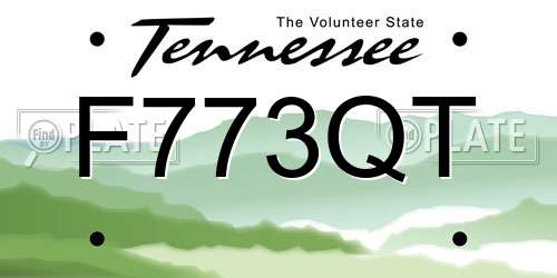 F773QT Tennessee License Plate