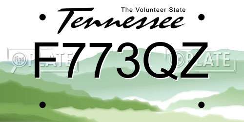 F773QZ Tennessee License Plate