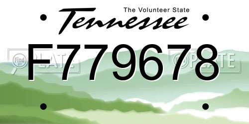 F779678 Tennessee License Plate