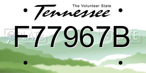 F77967B Tennessee License Plate
