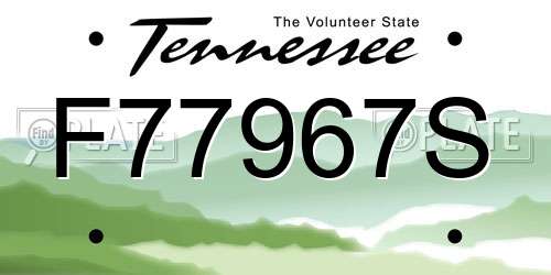 F77967S Tennessee License Plate
