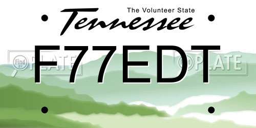 F77EDT Tennessee License Plate