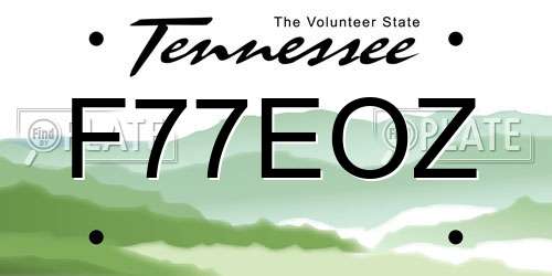 F77EOZ Tennessee License Plate