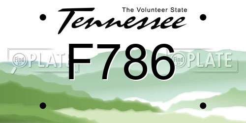 F786 Tennessee License Plate