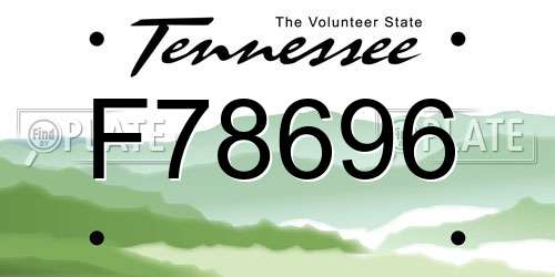F78696 Tennessee License Plate