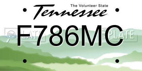 F786MC Tennessee License Plate