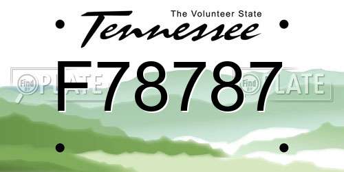 F78787 Tennessee License Plate