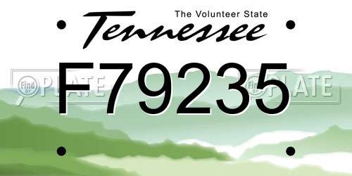 F79235 Tennessee License Plate