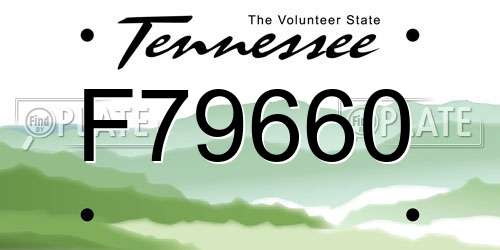 F79660 Tennessee License Plate