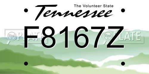 F8167Z Tennessee License Plate