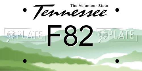 F82 Tennessee License Plate