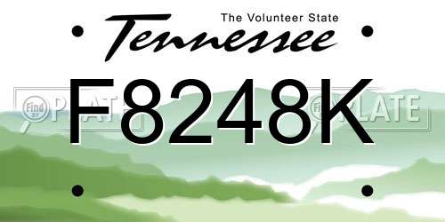 F8248K Tennessee License Plate