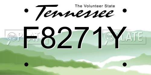 F8271Y Tennessee License Plate