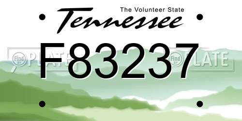 F83237 Tennessee License Plate