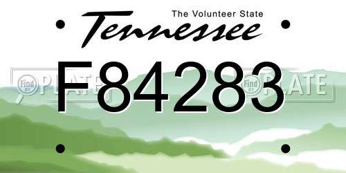 F84283 Tennessee License Plate