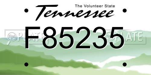F85235 Tennessee License Plate