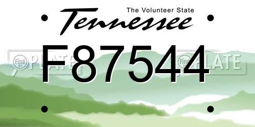 F87544 Tennessee License Plate