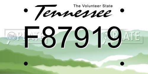 F87919 Tennessee License Plate