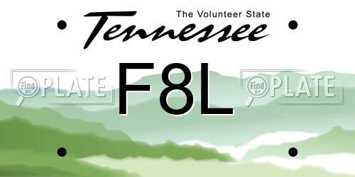 F8L Tennessee License Plate