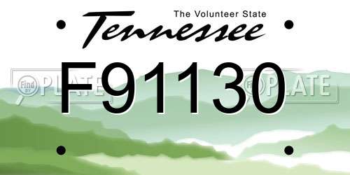 F91130 Tennessee License Plate