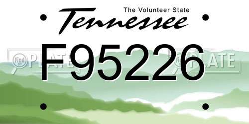 F95226 Tennessee License Plate